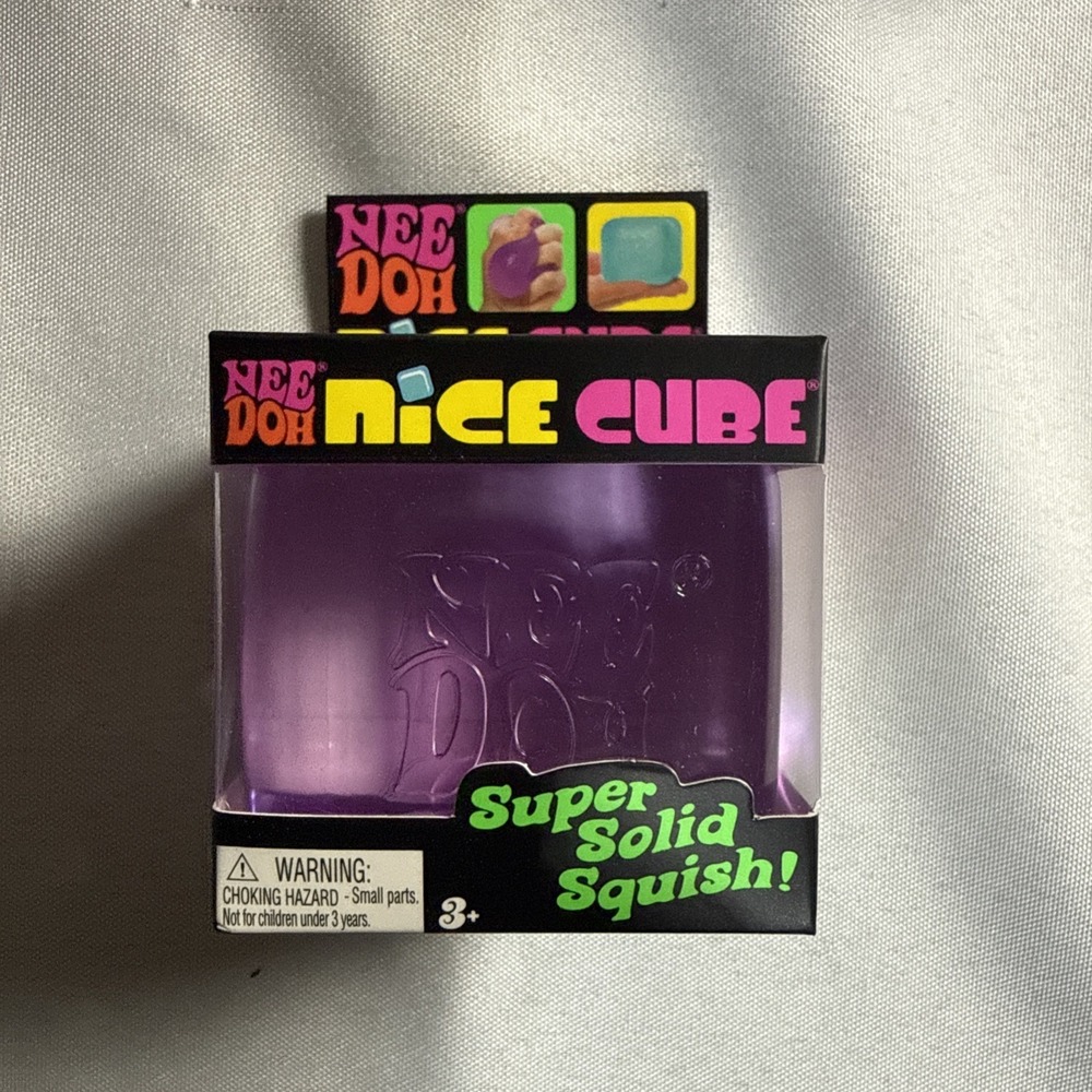 Nee Doh Nice Cube- Super Solid Squish! (Purple) - Brand New/Factory Sealed!